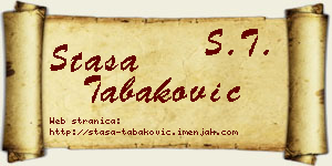 Staša Tabaković vizit kartica